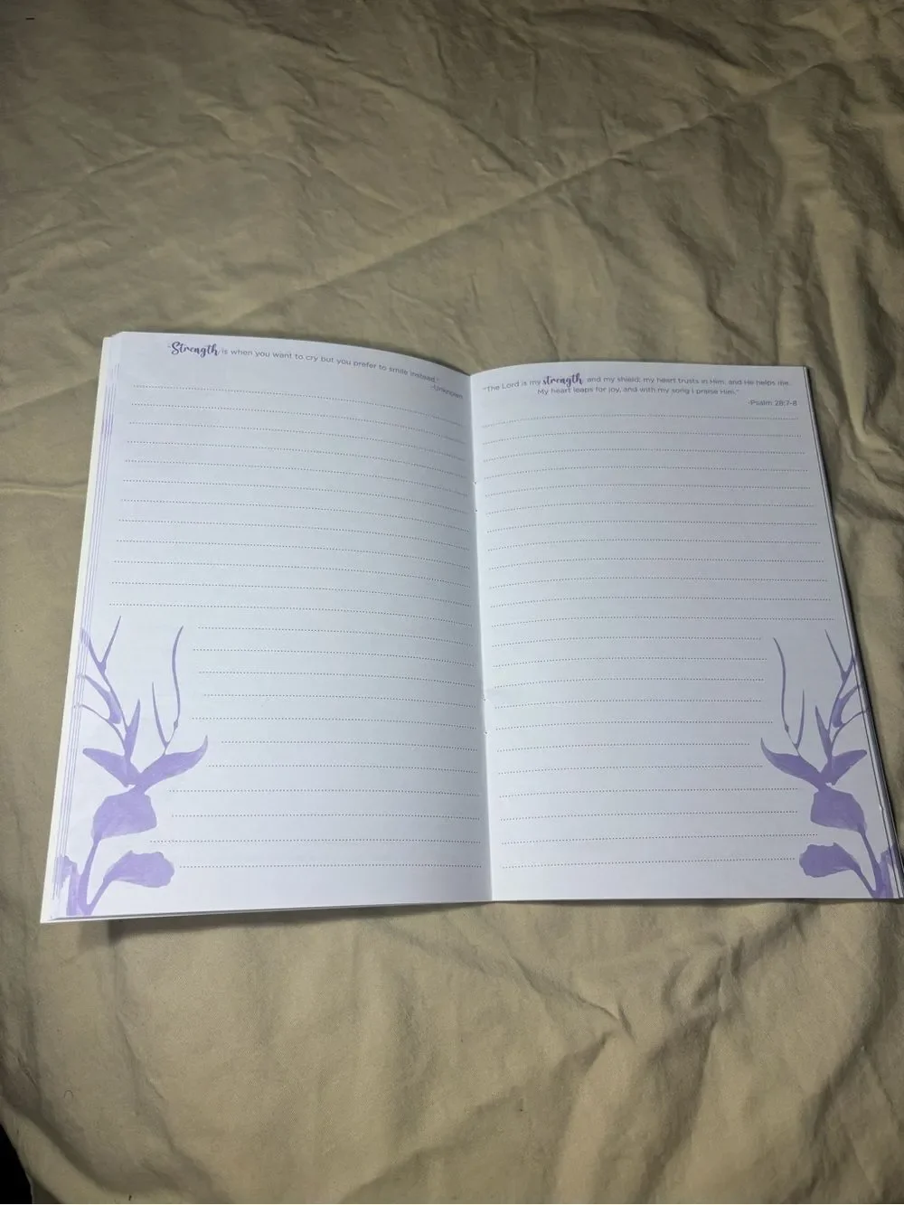 New Inspirational Floral Journal with Purple & Blue Watercolor Flowers Spiritual